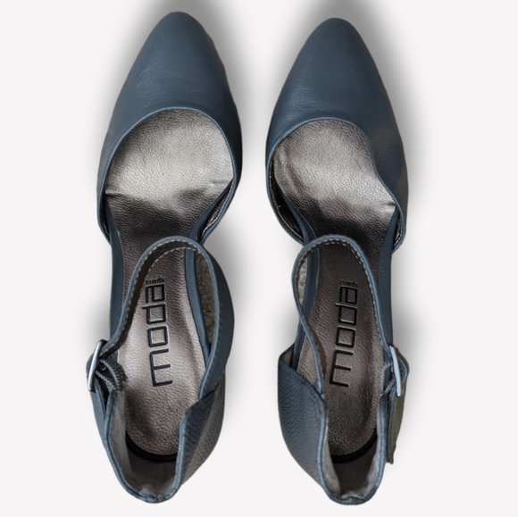 Moda Spana Charcoal Wedge Heels, 6 1/2 M - Picture 3 of 10